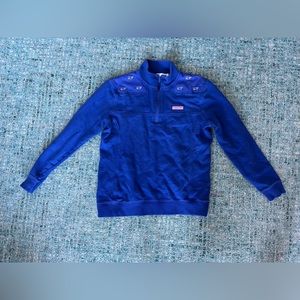 Vineyard Vines blue whale logo pullover sweatshirt womens small S 1/4 zip